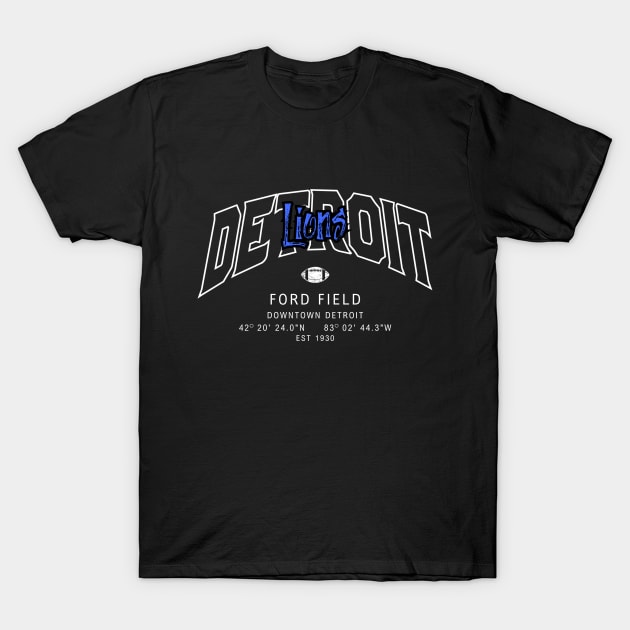 Detroit Lions NFL T-Shirt by Grade Design